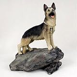 GERMAN SHEPHERD Tan w Black on Rock DOG Figurine DFLS08A