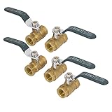 uxcell　ボールバルブ　ウォーター　液体　ダブルめねじ　フルポート　3/8BSP直径　5個入り