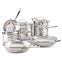 Emeril by All-Clad E884SC74 Chef's Stainless Steel 12-Piece Cookware Set, Silver
