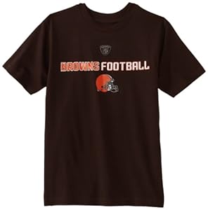 NFL Cleveland Browns 8-20 Boys Line of Football S/S Tee (Brown Suede, Large)