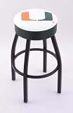 Miami Hurricanes Single Ring Swivel Bar Stool