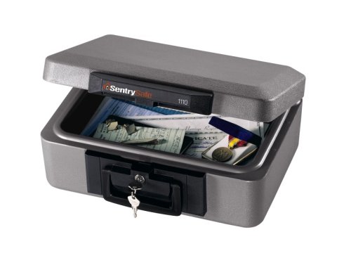 SentrySafe 1110 1/2 Hour Fireproof Security Chest, 0.18 Cubic Feet, Medium Gray