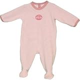 Petit Bateau - 65867 - Pyjama B&eacute;b&eacute; Mixte en Velours &agrave; Fines Rayures - Vieux Rose / Blanc - 18 mois