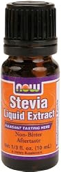 NOW Foods Stevia Liquid Extract, 1/3 Ounce Glass Bottle (Pack of 8)