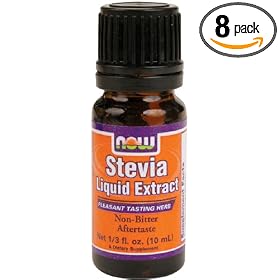 NOW Foods Stevia Liquid Extract, 1/3 Ounce Glass Bottle (Pack of 8)