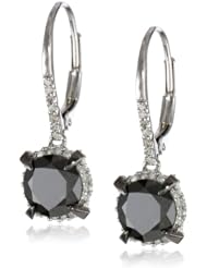 14K White Gold Black and White Diamond Leverback Earrings (2.75 cttw GH, Color, I2-I3 Clarity)