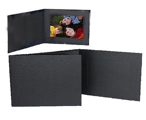 Cardboard Photomount 8x6 Folder Frame Deckled-Edge Black w/Plain Border (Sold in 25s) - 6x8