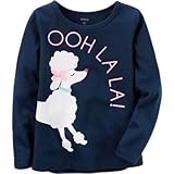 Carter's(カーターズ) ロングスリーブ プードル グラフィックティ ブルー トップス長袖Tシャツ 9ヶ月【並行輸入】
