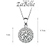 Designs by ZaBelle Hearts and Arrows Cut 0.6 Carat AAA CZ Diamond Pendant Necklace - Round…