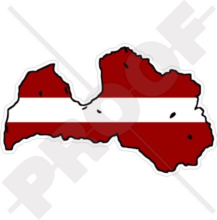 LATVIA Latvian Map-Flag Riga 4.7" (120mm) Vinyl Bumper Sticker, Decal