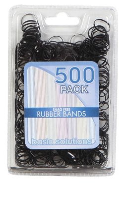 Pack of 500 Snag-Free Small Black Rubber Bands for Styling, Kids Hair, Braids Hair, Dreadlocks, Babies, Hair Twists, Ethnic Styles and Even Fishing, Urban Essence Brand