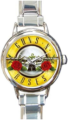 Dababy Custom Guns N' Rose Steel metal leather band Watch Wrist Watch for women xmas gift