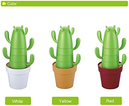 eSmart Stackable Cactus Plant Mug Set for Coffee Tea Cute Southwestern Decor (Beige Pot)