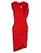 ANGVNS Women V Neck Sleeveless Cocktail Party Pleated Dress (M, Red)