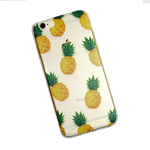 iPhone 6 PLUS Case, DECO FAIRY® Protective Case Bumper[Scratch-Resistant] [Perfect Fit] Translucent Silicone TPU Soft Back Cover for 5.5 inches iPhone 6+ (Pineapple)