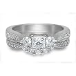 14K White Gold Diamond Wedding Set - 1.00 Ct.