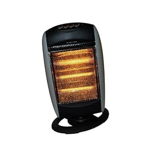 Grand Gadgets 1200 Watt Halogen Heater with Safety Tilt and Protection Grill