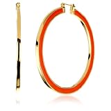 Trina Turk 50mm Enamel Gold And Orange Hoop Ea