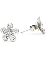 KC Designs "Blossom Collection" Diamond 14k White Gold Flower Earrings
