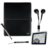 Apple Ipad Tablet ( 3G , wifi , WiFi + 3G ) Hard Exclusive Perfect Quality Leather Carrying Case for ipad ( iPad Accessories Only ) + Includes a 4-inch eBigValue (TM) Determination Hand Strap + Anti-Glare Screen Protector For iPad Tablet ( All Models ) + Premium Quality Metal Stylus Styli for Apple iPad + Fashion Earbud Headset Headphones 3.5mm In-Ear Stereo ( Black )