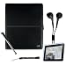 Apple Ipad Tablet ( 3G , wifi , WiFi + 3G ) Hard Exclusive Perfect Quality Leather Carrying Case for ipad ( iPad Accessories Only ) + Includes a 4-inch eBigValue (TM) Determination Hand Strap + Anti-Glare Screen Protector For iPad Tablet ( All Models ) + Premium Quality Metal Stylus Styli for Apple iPad + Fashion Earbud Headset Headphones 3.5mm In-Ear Stereo ( Black )