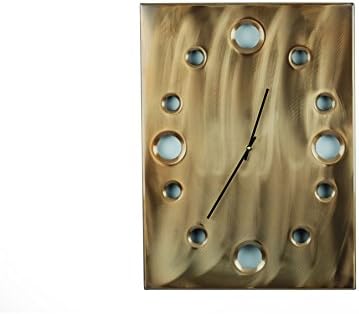 Radiant Copper, Large Rectangular Metal Powder Coated Wall Clock, Sleek, Industrial, Modern and Unique, Silent (non-ticking)