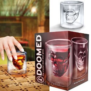 Kitchen : DOOMED Crystal Skull Shot Glass