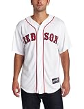 MLB Men's Boston Red Sox Kevin Youkilis White Home Short Sleeve 6 Button Synthetic Replica Baseball Jersey Spring 2012  (White, Large)