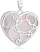 Silver Large Filigree Mother of Pearl Heart Pendant
