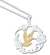 Solid Sterling Silver Two-Tone Hummingbird Necklace