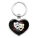 Drama Comedy Tragedy Masks Theater Heart Love Metal Keychain Key Chain Ring
