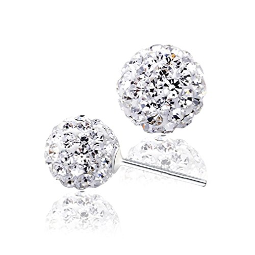 Sparkling Bling Lucky Ball with Diamonds Earrings Crystal stud earrings for women
