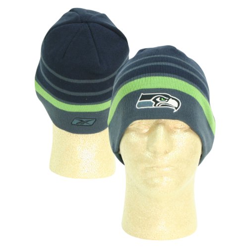 Seattle Seahawks 3-Stripe Winter Knit Beanie - Blue / Green