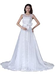 A-line Lace Organza Wedding Dress 