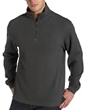 Izod Men's Long Sleeve Marled Flat Back Rib Half Zip Knit Shirt