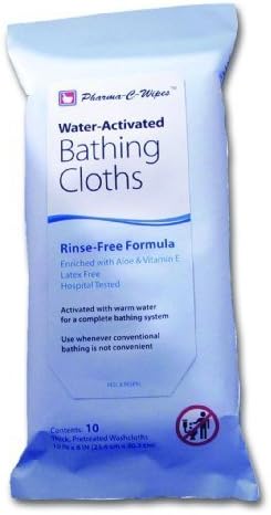 Pharma-C Water-Activated No-Rinse Bathing Cloth 8x8"/Pack of 12 by CUSTOM MANUFACTURED PROD