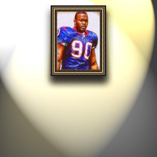 Completely Handpainted American Football Sport Painting, Custom Order FL517, Oil on Canvas, with Option to Paint Jerry, Brett & Co. from Any Other Favorite Photograph or Picture, Unframed, Size 25'' x 34