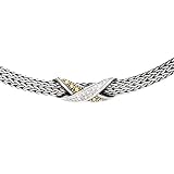 925 Silver & Diamond Criss-Cross Necklace (0.22ctw)- 18 IN