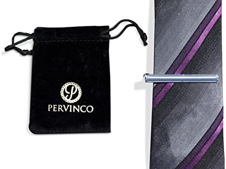Pervinco Premium Mens Tie Clip / Tie Bar with Classic Look Designed for Regular Neckties with Velvet Bag