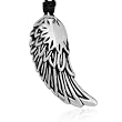 Ziovani 2-Tone Angel Wings Male Gender Symbol Love w/ CZ Stainless Steel Pendant Necklace