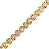 Ladies 47 Stone Round Bezel Set Diamond Tennis Bracelet Diamond 3.50cttw