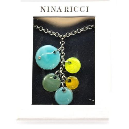 NINA RICCI Ladies Silver Plate Coloured Bubble Necklace In Branded Box