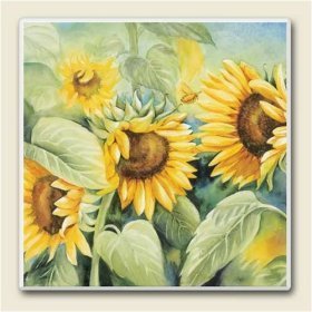 Artworks Home Accents ~ Sunflowers Sunshine Absorbastone Coasters by Artworks Home Accents