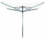 Brabantia Lift-O-Matic Rotary Dryer with 45mm Metal Soil Spear, 60m, 4 arms, Metallic Grey