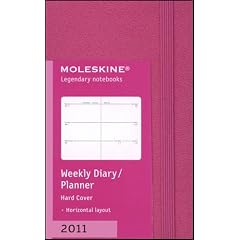 2011 Moleskine Extra Small Dark Pink Weekly Horizontal Planner Hard 12 Month