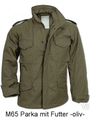Outdoorjacke M65 Feldjacke mit ausknöpfbarem Futter -oliv- Größe: S-3XL