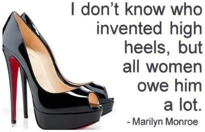 Fashion CL Christian Louboutin Black HIGH Heels & Marilyn Monroe Quote Throw Pillow Cover Cushion Case- 18" X 18" inch - 45cm * 45cm- Two Sides