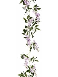 Club Pack of 12 Artificial Lavender Wisteria Silk Flower Garlands 5.5'