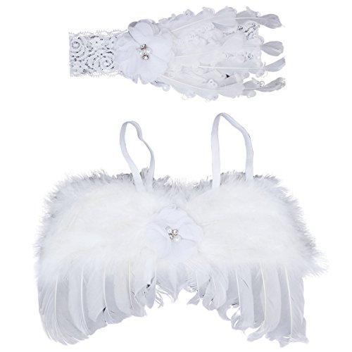 Jastore® Photo Prop Outfit Baby Girl Angel Feather Wing Costume with Headband