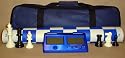 ChessCentral's Standard Tournament Chess Set with Chess Pieces, Blue Bag, Blue Board, and Competition Clock